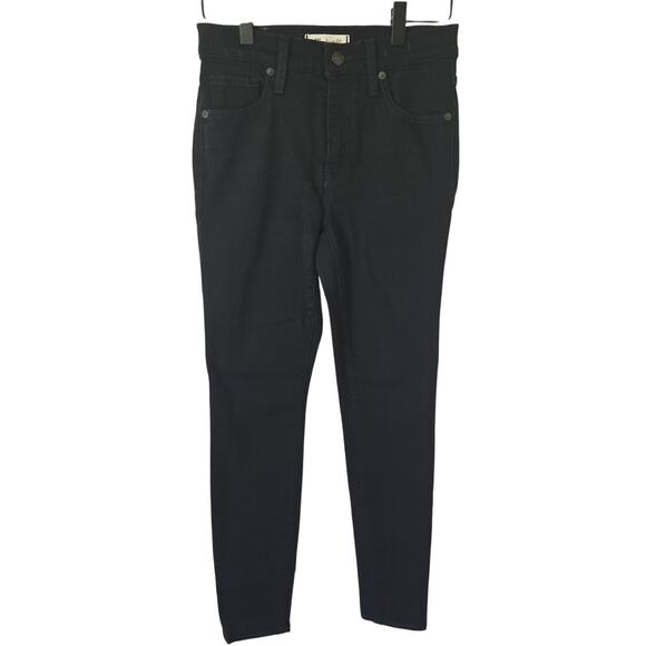 Madewell 9" High Rise Skinny Jeans Black Size 26 | Stretch Denim Classic Fit - Picture 1 of 4